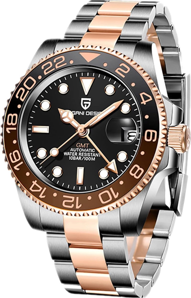 PAGANI DESIGN ساعة أوتوماتيكية GMT للرجال من باجاني ديزاين مع إطار سيراميك وحركة NH34 - Image 1